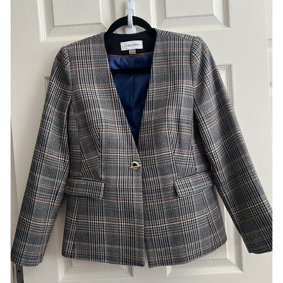 Calvin Klein Jackets & Blazers - CALVIN KLEIN Glen Plaid Careerwear Classic Blazer Jacket